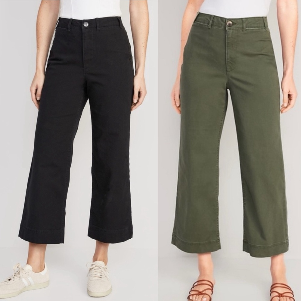 Old Navy High-Waisted Cropped Wide-Leg Pants Petite -- 4 Pairs